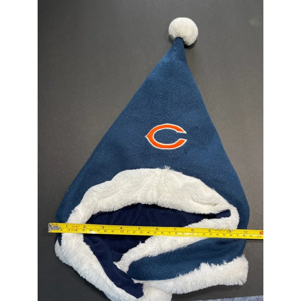 Chicago Bears NFL Forever Collectibles Fleece Trapper PomPom Santa Hat Navy Blue